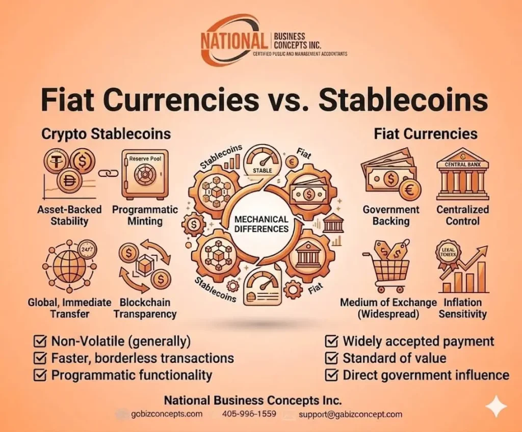 Fiat Currencies and Stablecoins